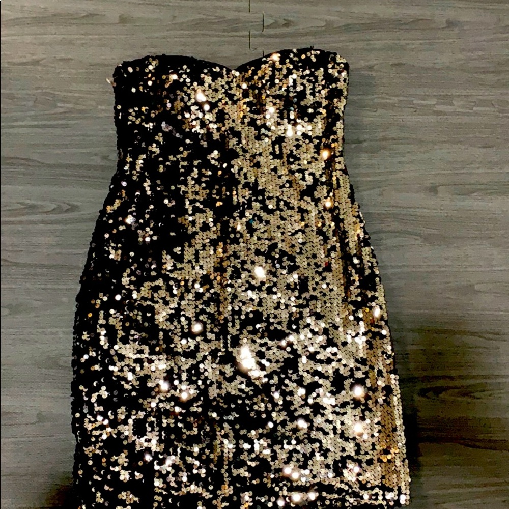 Sequin dress - silver and black (M)